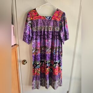 La Cera Cotton Mumu Lounge Dress With Pockets Medium